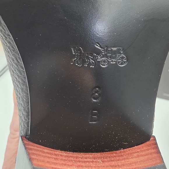 Coach Bandit Zip Shoe Pebble Black Leather Pointed Toe Bootie Q8176 Womens 8 B - Picture 6 of 7